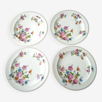 4 Limoges porcelain dessert plates Raynaud & Cie