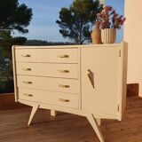 Vintage compass feet chest of drawers