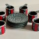 6 vintage luc vallauris art ceramic cups and saucers