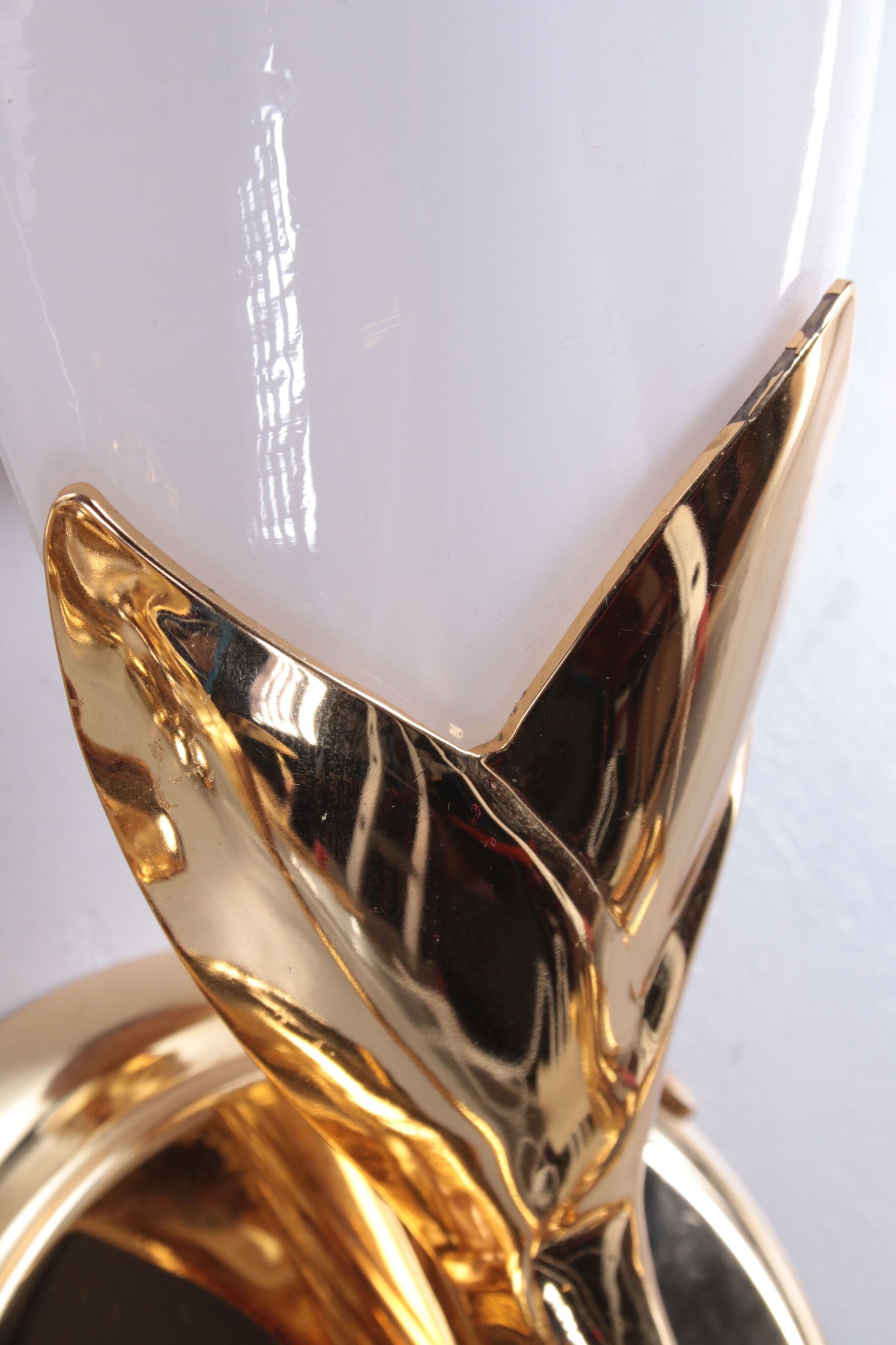 24 kt gold-plated tulip glass wall lamps Italian design 1970