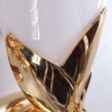 24 kt gold-plated tulip glass wall lamps Italian design 1970