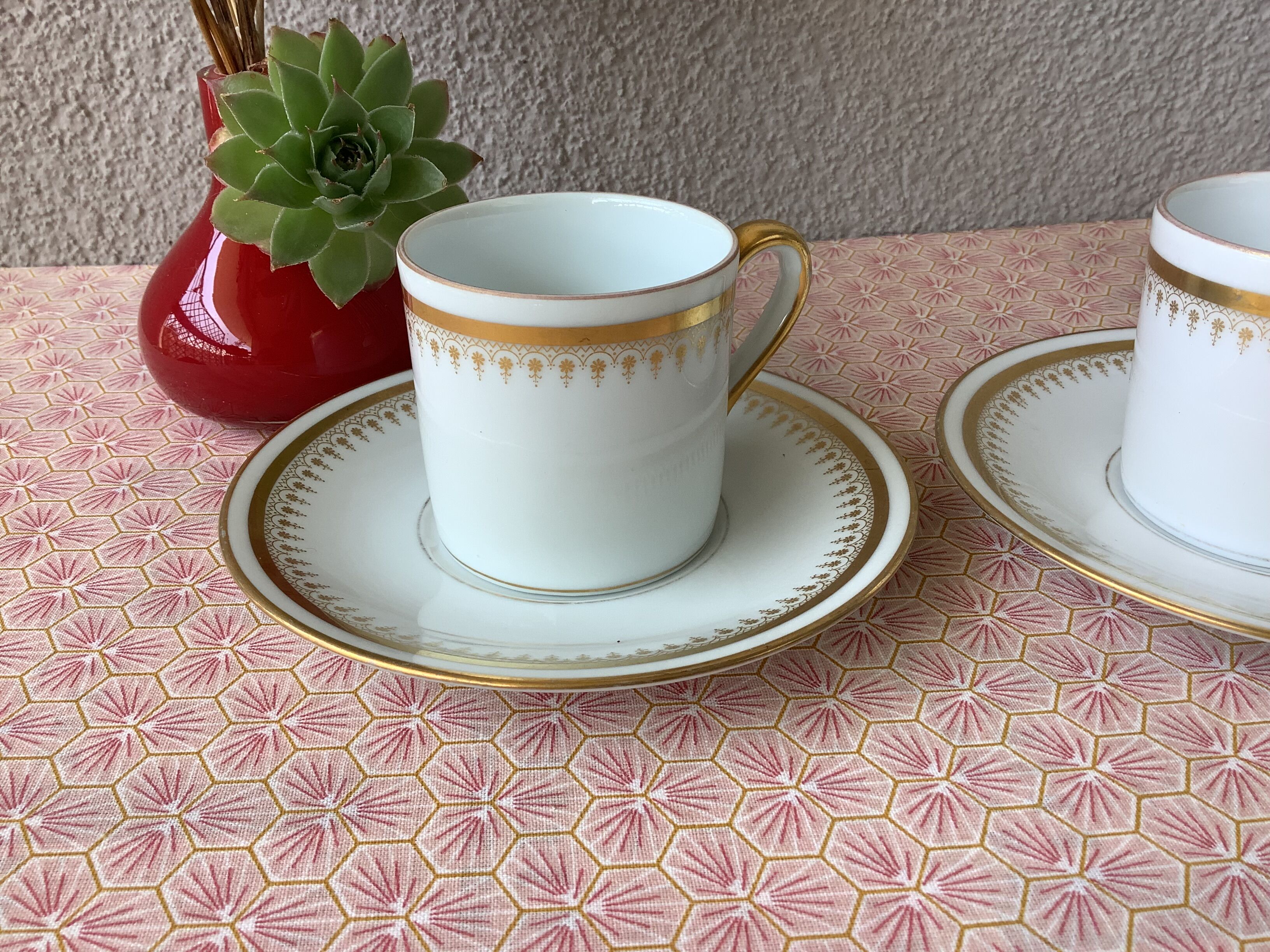 Cerabel porcelain cups from Baudour Belgium