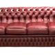 Chesterfield sofa in burgundy leather