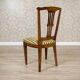 20th-Century Elm Chair in Striped Upholstery, 1940s