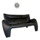 Old 2/3 seater lounge sofa designed by Jan Armgardt for Leolux in black leather