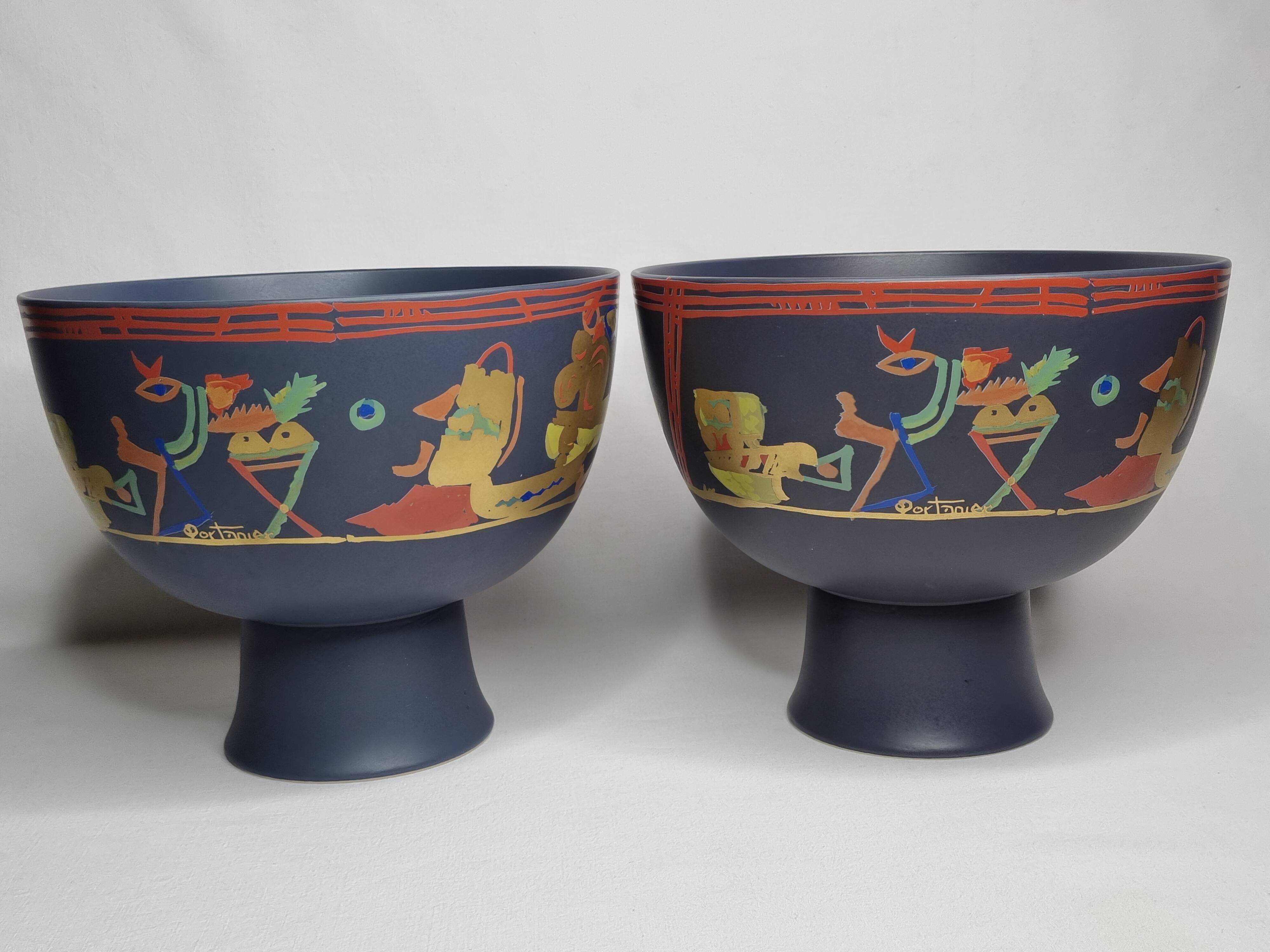 Pair of Rosenthal Liguria bowls by Gilbert Portanier, 1970s, 26 cm