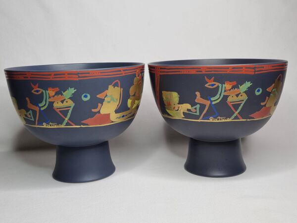 Paire de coupes Rosenthal Liguria par Gilbert Portanier, années 1970, 26 cm