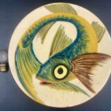 Catalan ceramic dish puigdemont fish earth enamel varnished fish