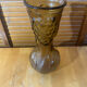 Ancient empoli vase moulded glass orange amber vine decor vintage #e558