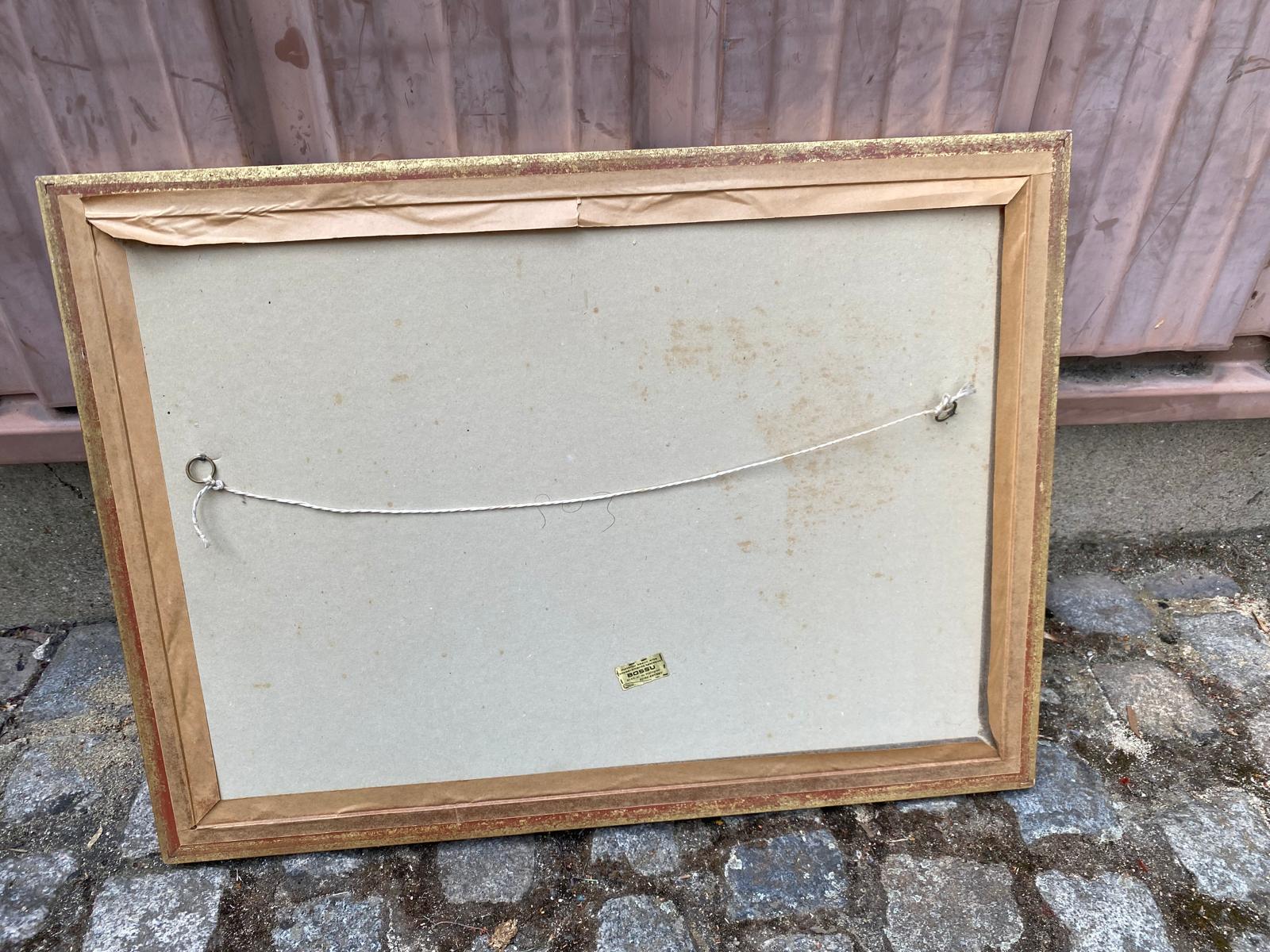 Tableau vintage impression avec cadre doré 73x53cm