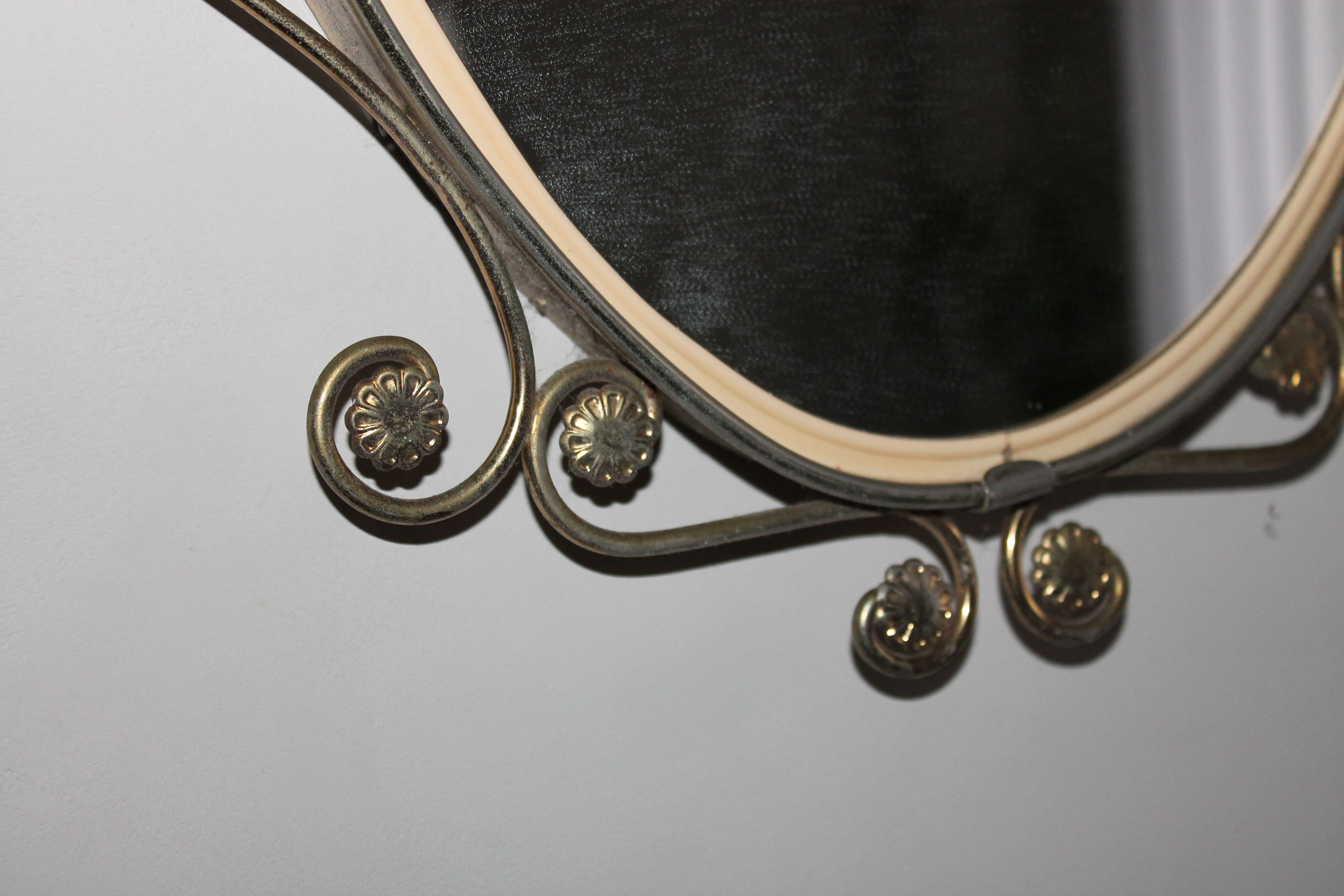 Old brass mirror 70 x 41 cm