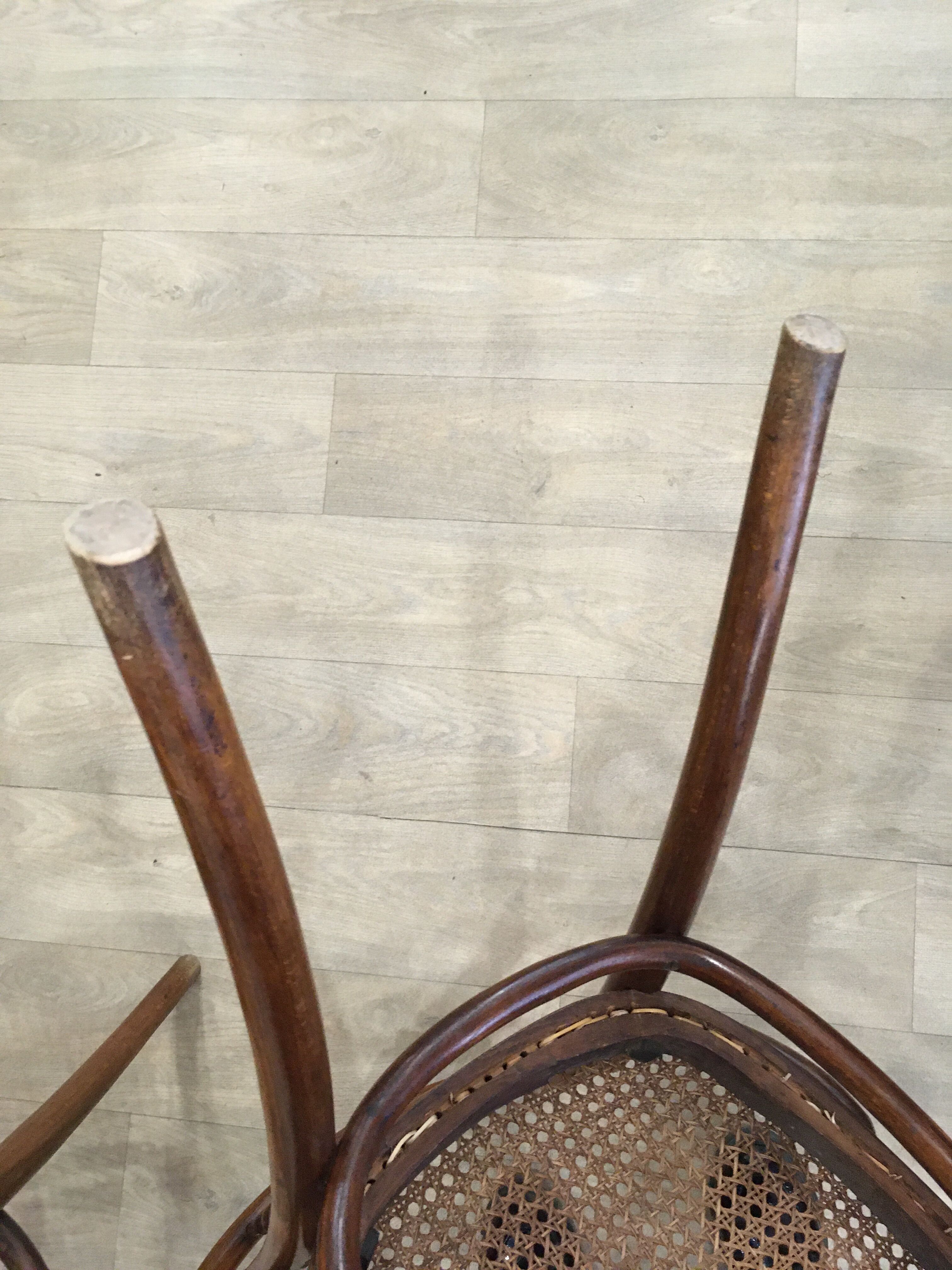 4 old wooden bistro chairs