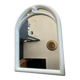 Vintage Art Deco style mirror in stained white wood.