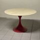 Table à manger en forme de sablier avec base en métal et plateau en marbre, 1960-70