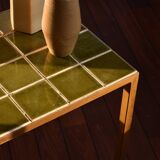 Vintage coffee table green tiles