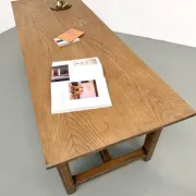 Solid oak farmhouse table, 1970s