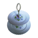 Serviteur 2 étages KG Luneville à décor de fleurs