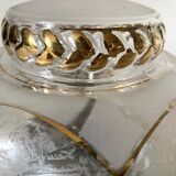 Art Deco ceiling light in frosted glass and gold