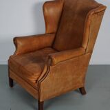 Vintage Dutch cognac coloured leather club chair