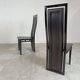 Set of eight Italian lacquered wood and leather modern dining chairs