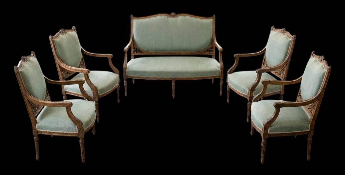 5-piece salon in neo-Louis XVI style