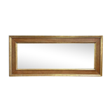 Rectangular mirror in natural wood and gilded wood