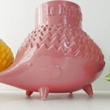Suite of 3 vintage hedgehog vases 1960