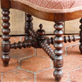Louis XIII style chair in solid mahogany