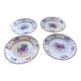 4 Digoin Sarreguemines “Agreste” flower pattern dinner plates