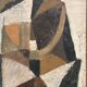 Original Swedish Oil on Canvas – "Abstrakt Komposition" by Hans Fritzdorf (1927–1990) – Vintage and Framed – 71 × 38 cm (28" × 15")