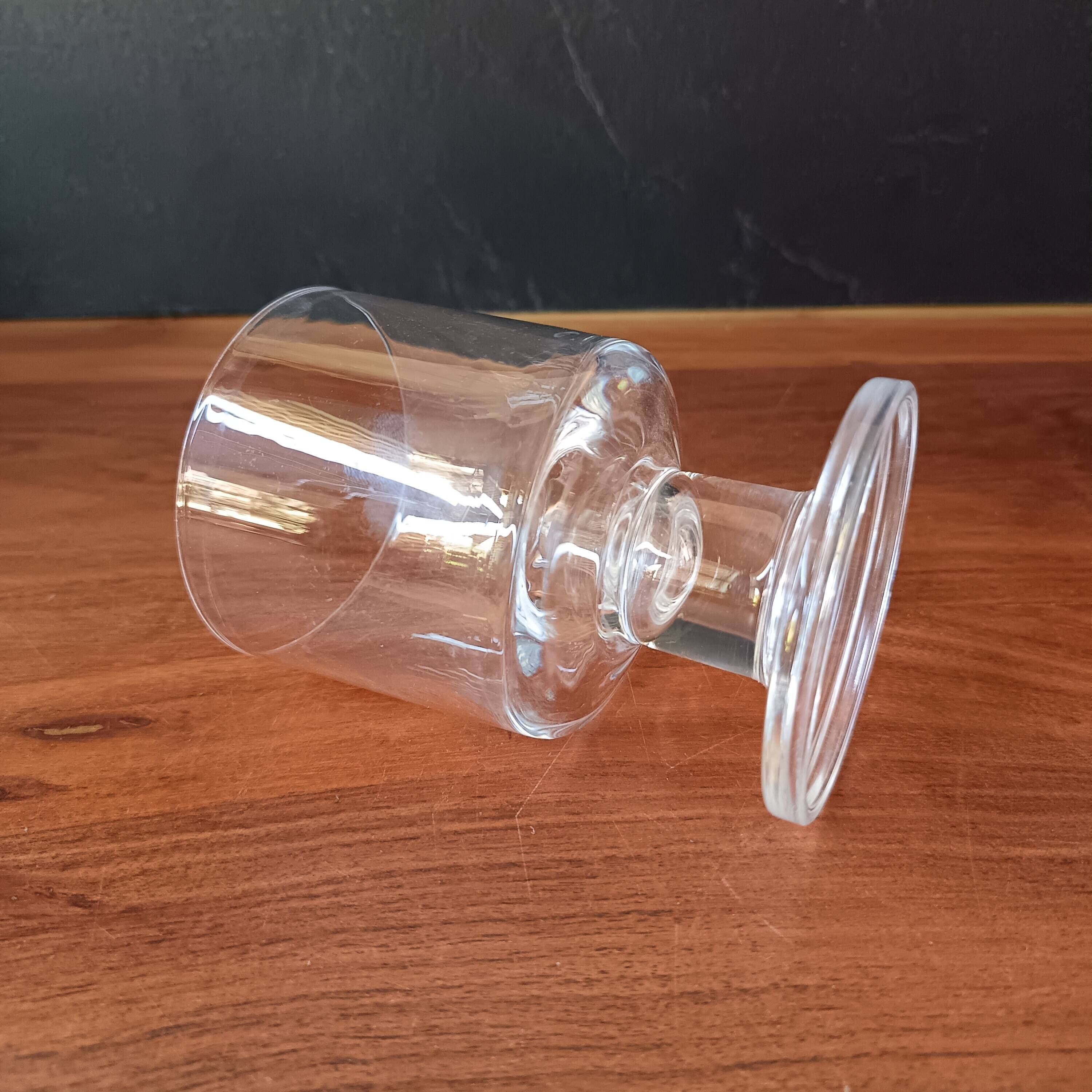 6 vintage thick base transparent goblets