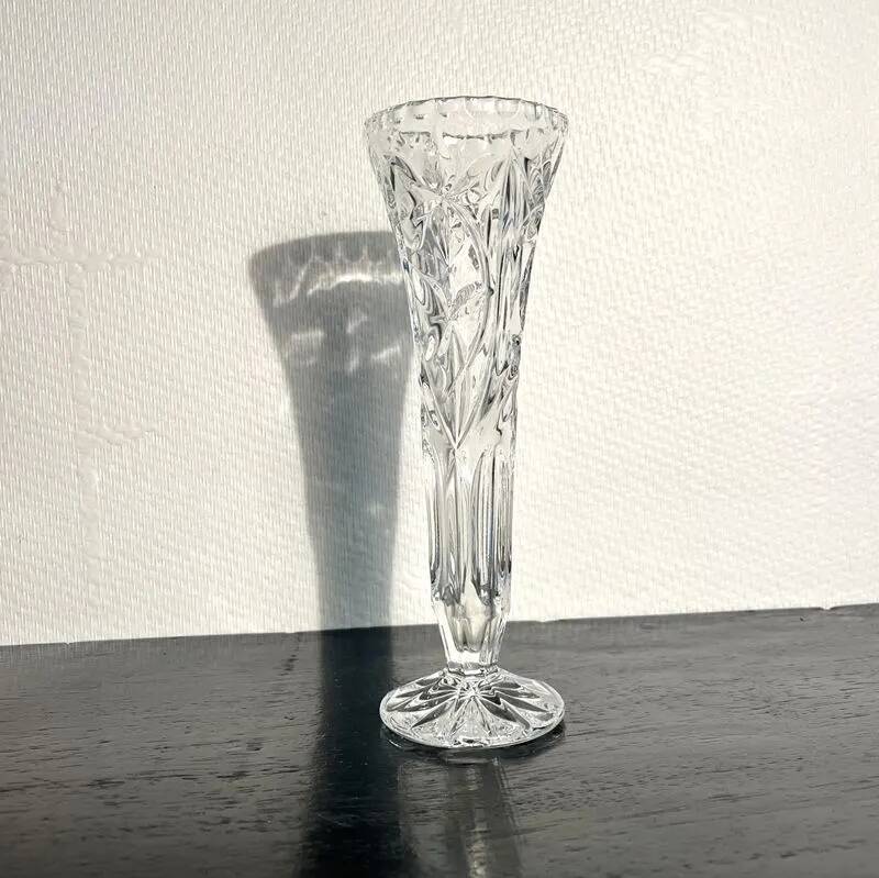 Soliflore en cristal taillé
