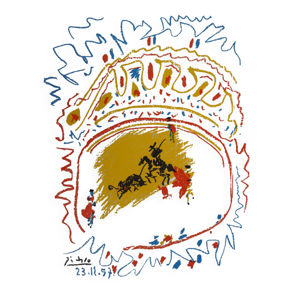 Pablo picasso : la petite corrida - lithographie signée