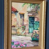 Oil on canvas by Deuzel 20th century farmyard