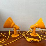 2 appliques murales vintage en métal jaune Ikea