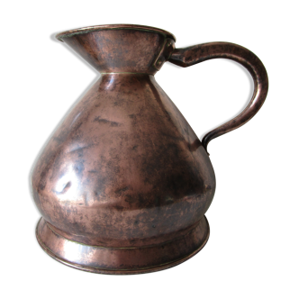 Ancienne cruche mesure en cuivre victorienne XIXe 2 gallons