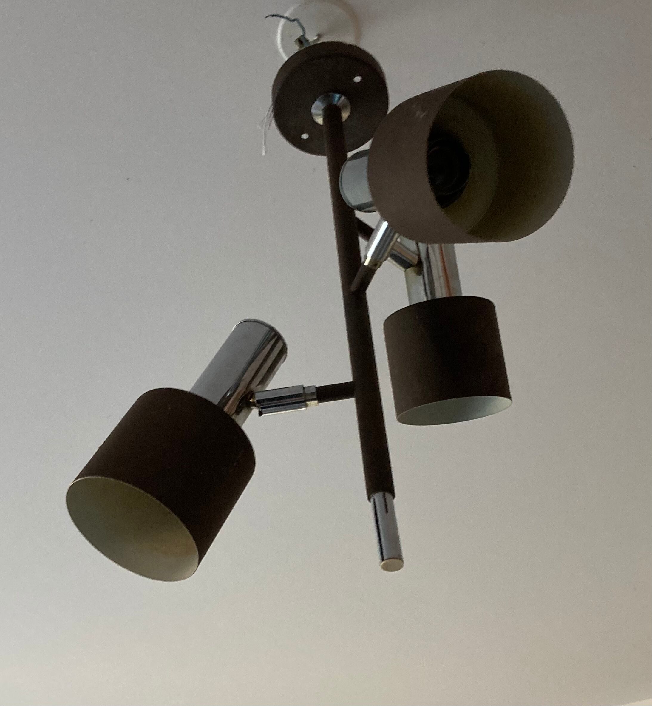Metal ceiling lamp 3 spot vintage year 70