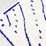Azilal Moroccan Berber rug with majorelle blue patterns 2.50x1.43m