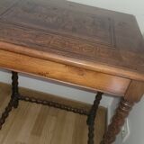 Marquetry table with drawer