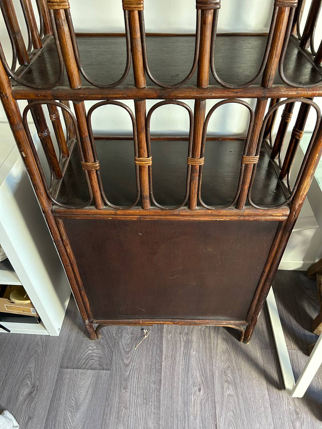 Rattan shelf / bookcase with cabinet