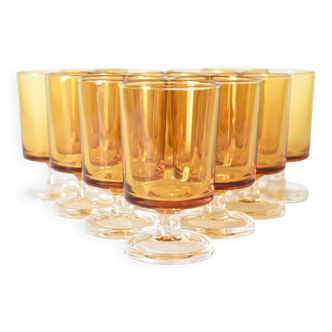 12 verres/verrines Cristal d'Arques Luminarc Suède ambrés