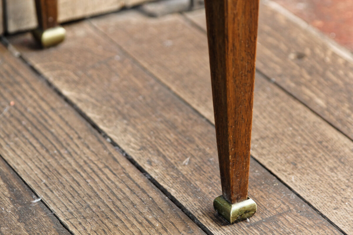 Bedside table, sofa tip - rosewood and brass plate
