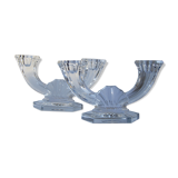 Pair of 50s crystal candlesticks