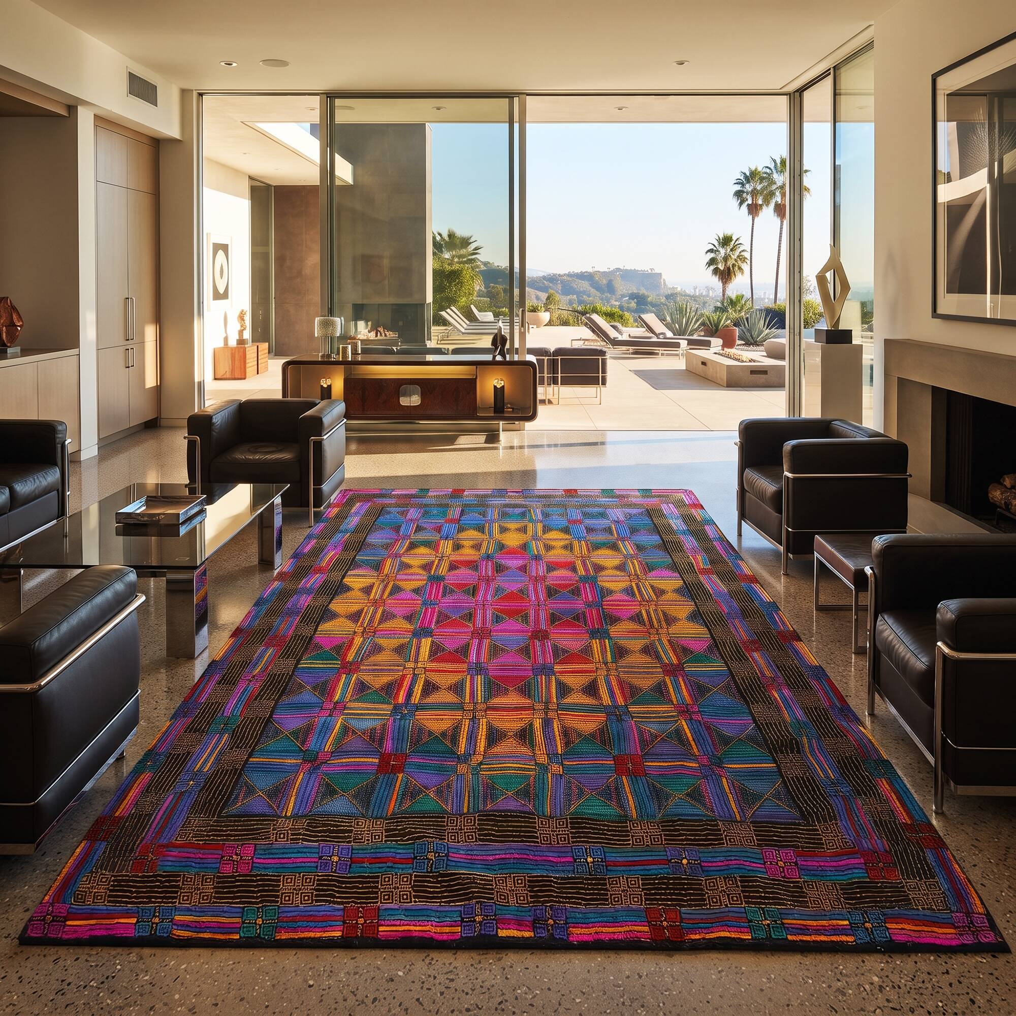 1980s Gorgeous Missoni Geometric Wool Rug for T&J Vestor