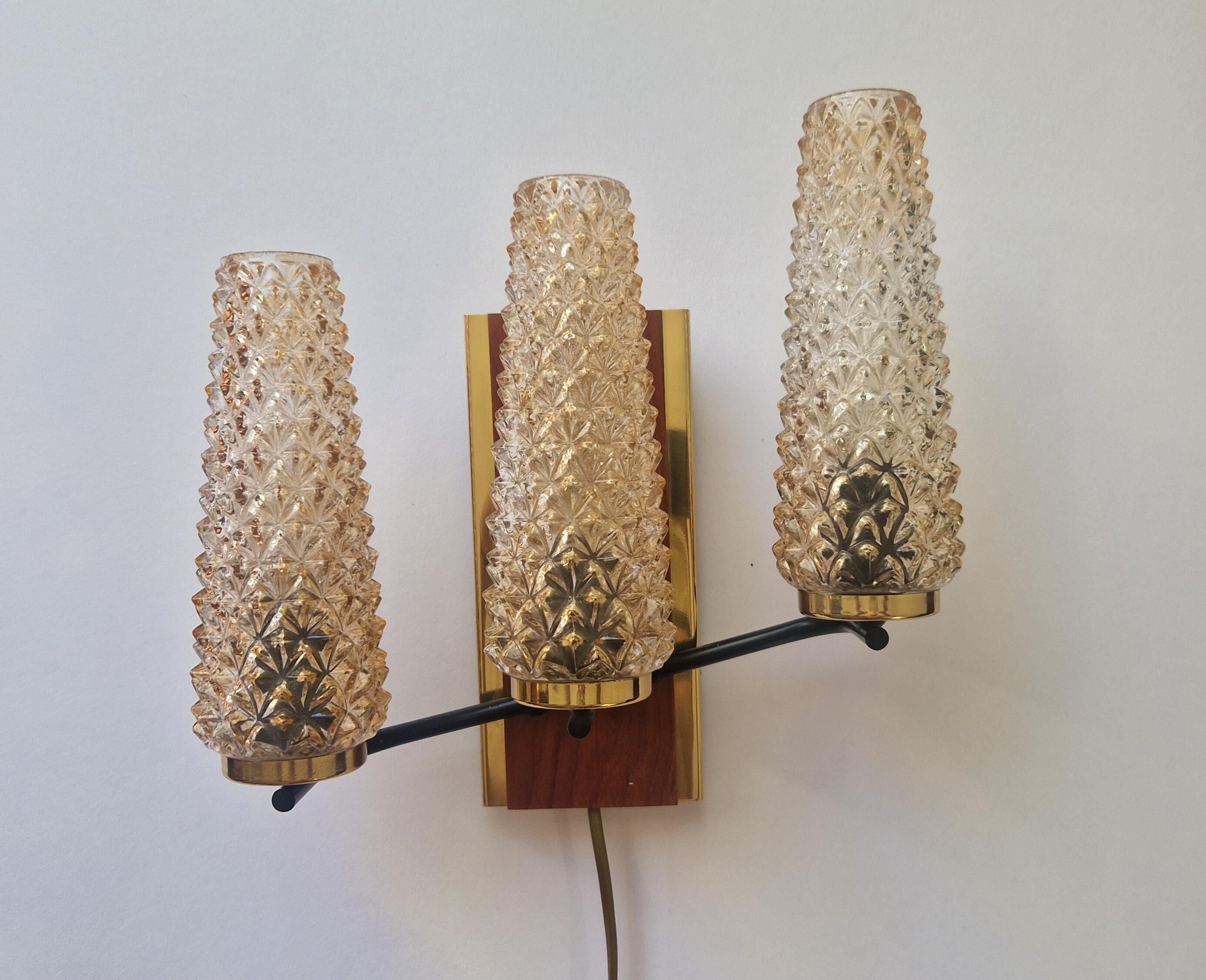Pair of Midcentury Wall Lamps Sego Armatur, Sweden, 1960s