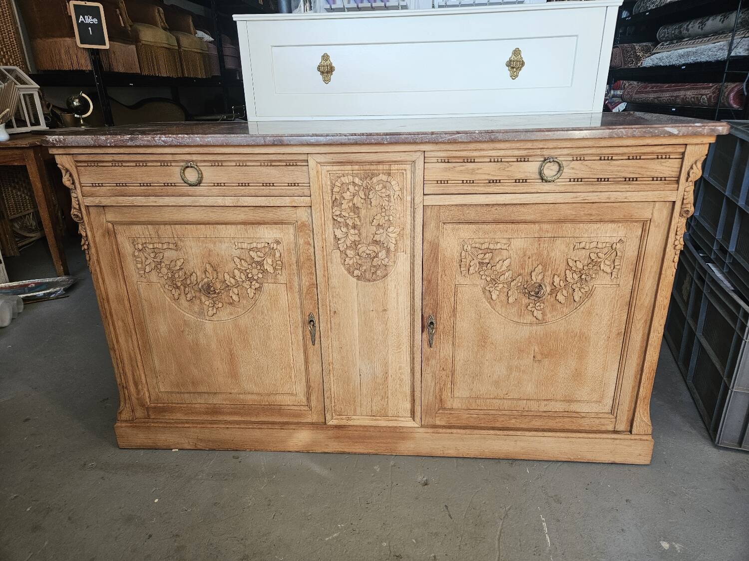 Low buffet with marble