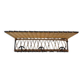 Ferotin coat rack in wicker and metal from the 60s vintage