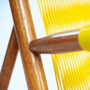 2 Yellow Spaghetti Armchairs in Beech, Garden Lounge Chairs, 1960s