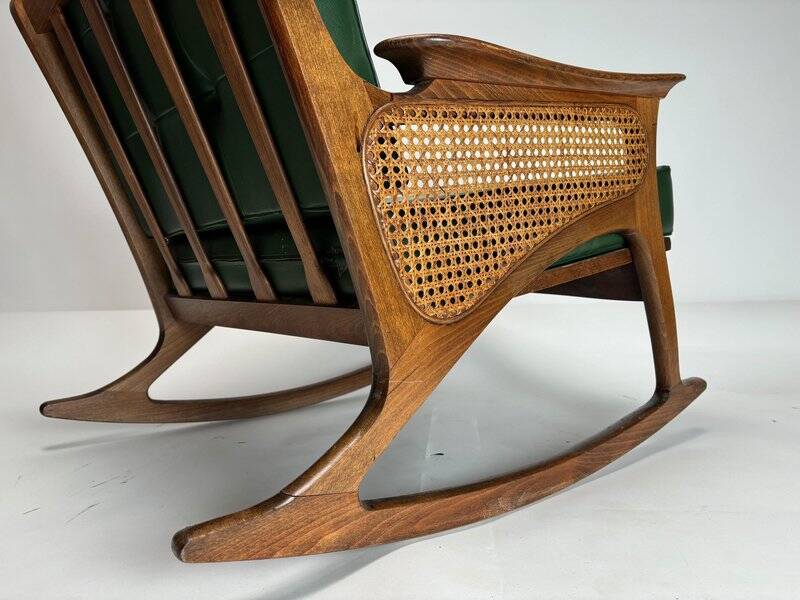 Mid-Century Modern Cane Rocking Chair, 1950s