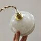 Pair of Art Deco ball suspensions in white Clichy glass